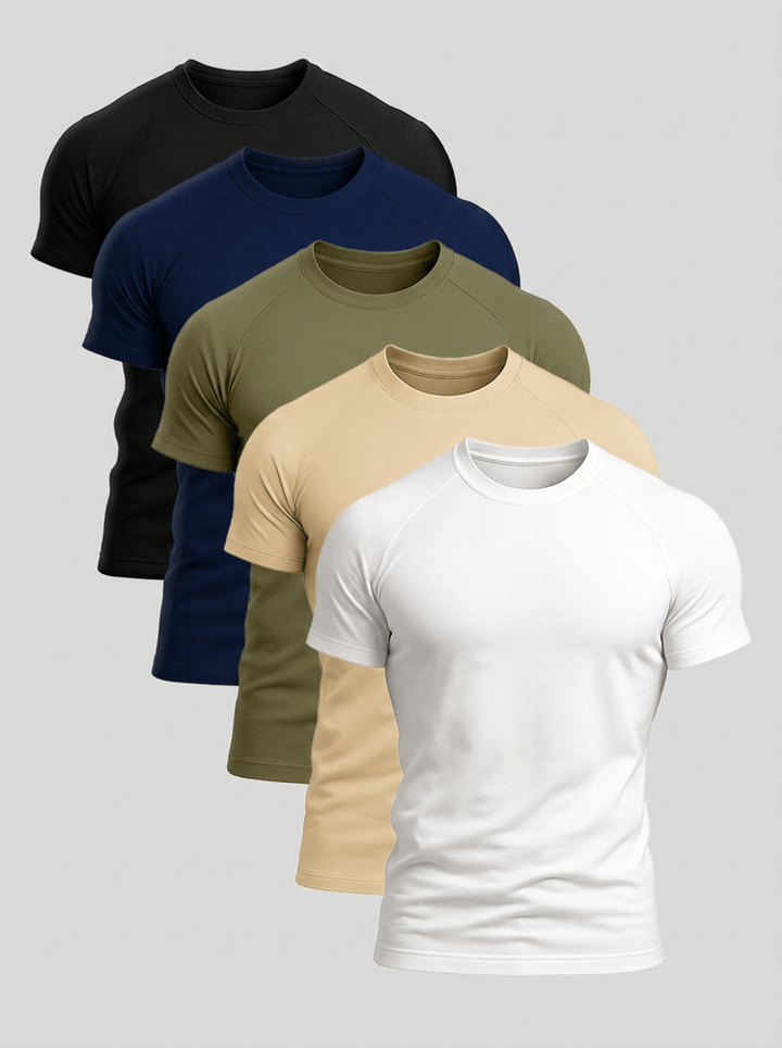Paquete de 5 Camisetas Reid Crew