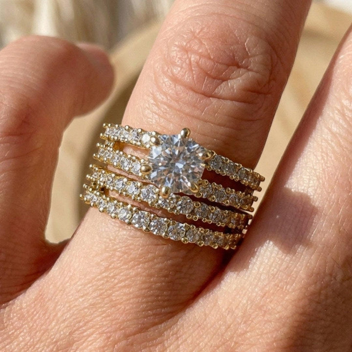 Conjunto de Anillos Halo Radiante