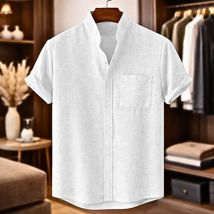 Camisa de Lino de Manga Corta