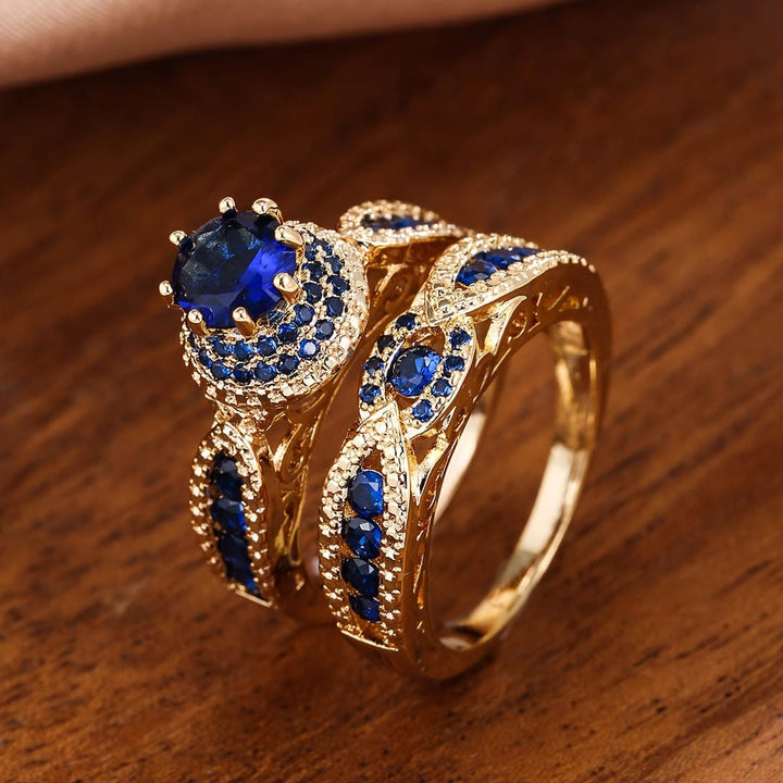 Victoria Golden Sapphire Ring Set
