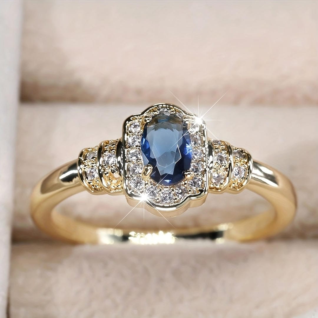 Hereditary Sapphire Halo Crystal Ring