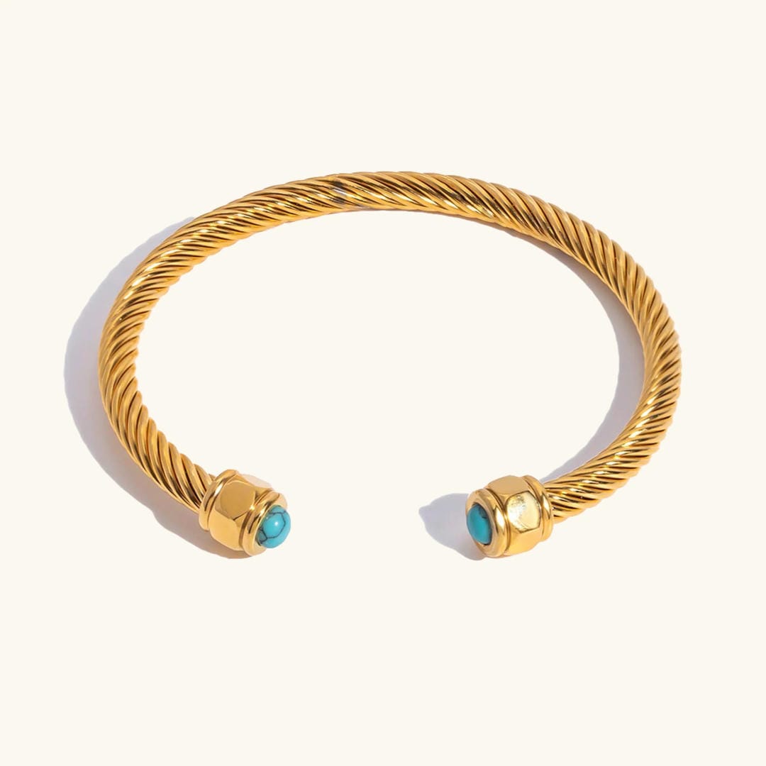 Brazalete de Piedra Preciosa Dorado