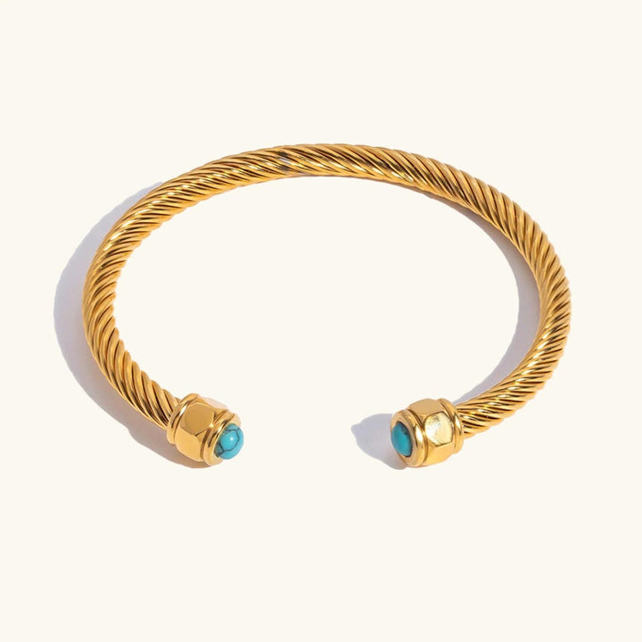 Brazalete de Piedra Preciosa Dorado