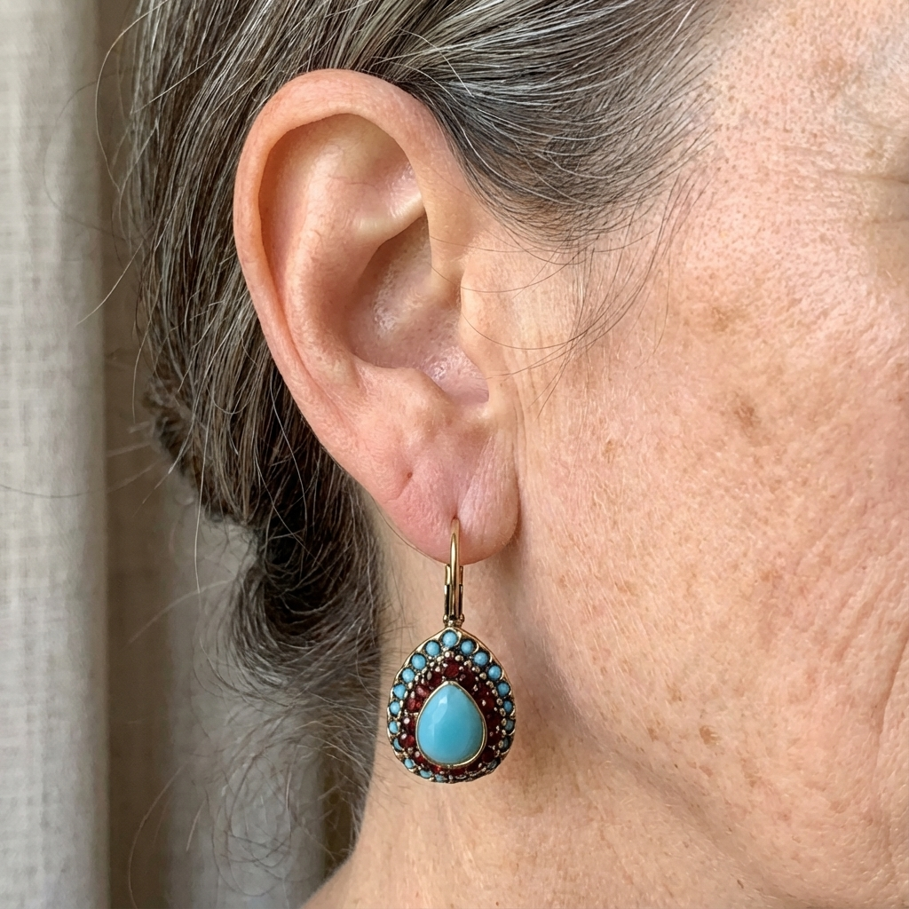 Pendientes Vintage de Cristal en Forma de Gota