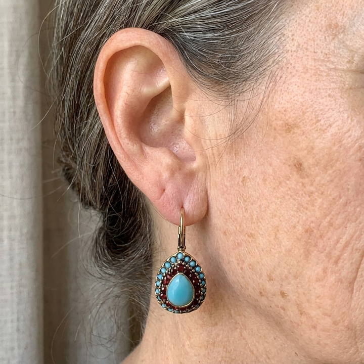 Pendientes Vintage de Cristal en Forma de Gota