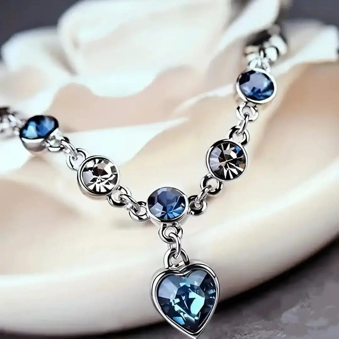 Pulsera Brillante Corazón Oceánico