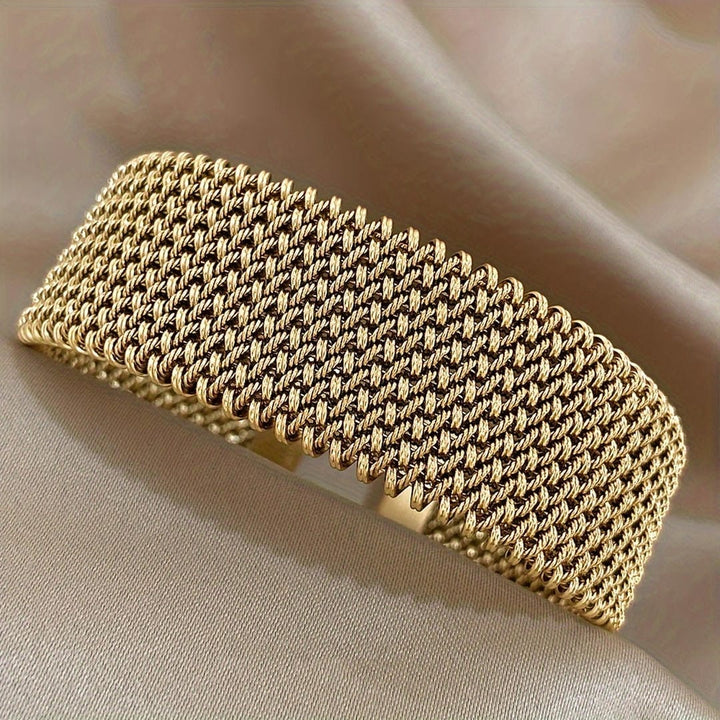 Pulsera Ajustable de Oro Dorado Trenzada