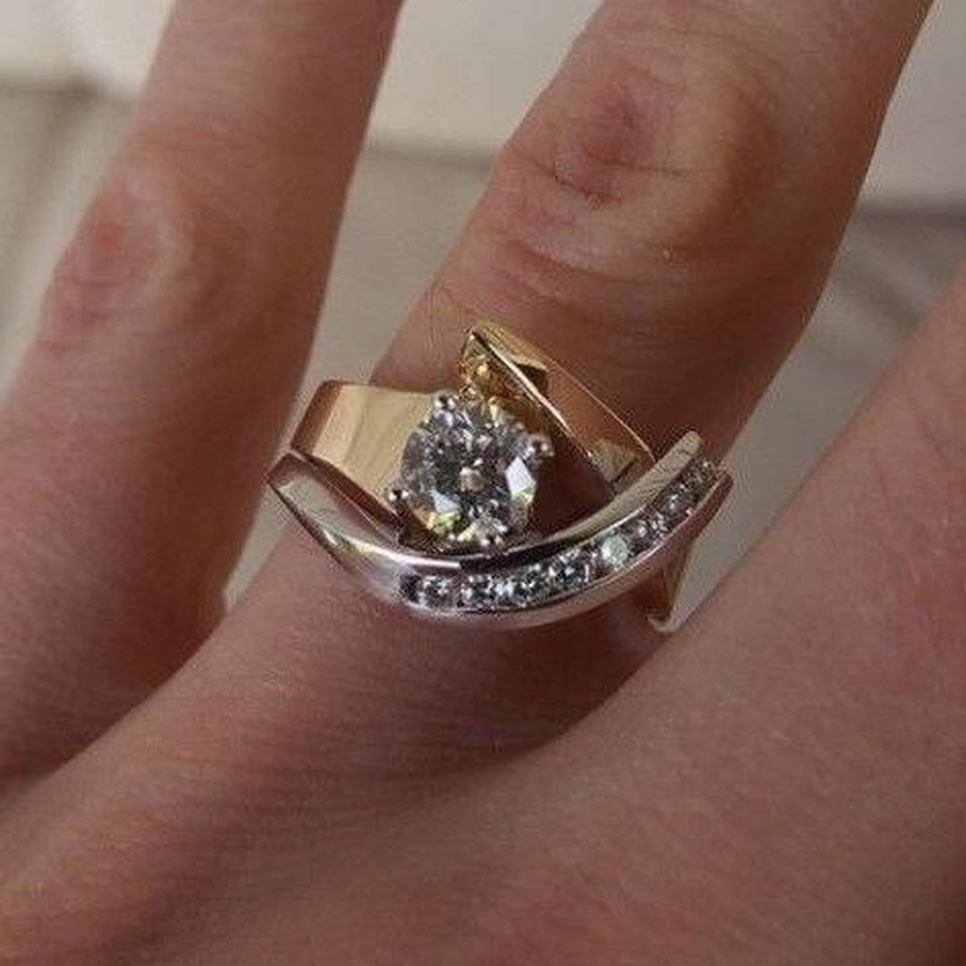 Irregular Gold and Silver Ring Radiance