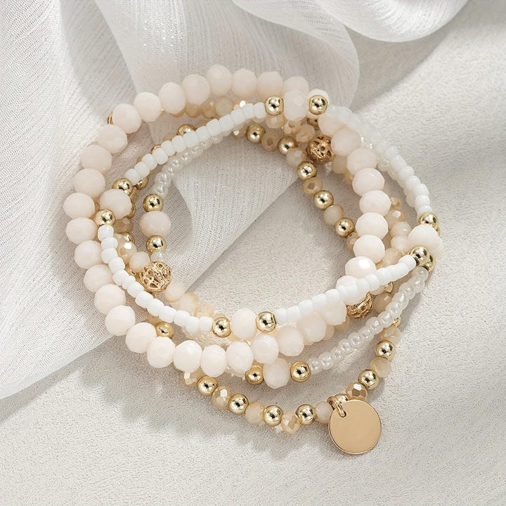Pulsera con Encanto de Perlas Crema Costera