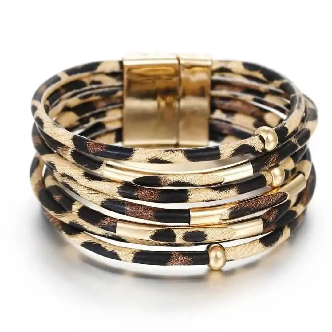 Pulsera Ancha Boho Multicapa