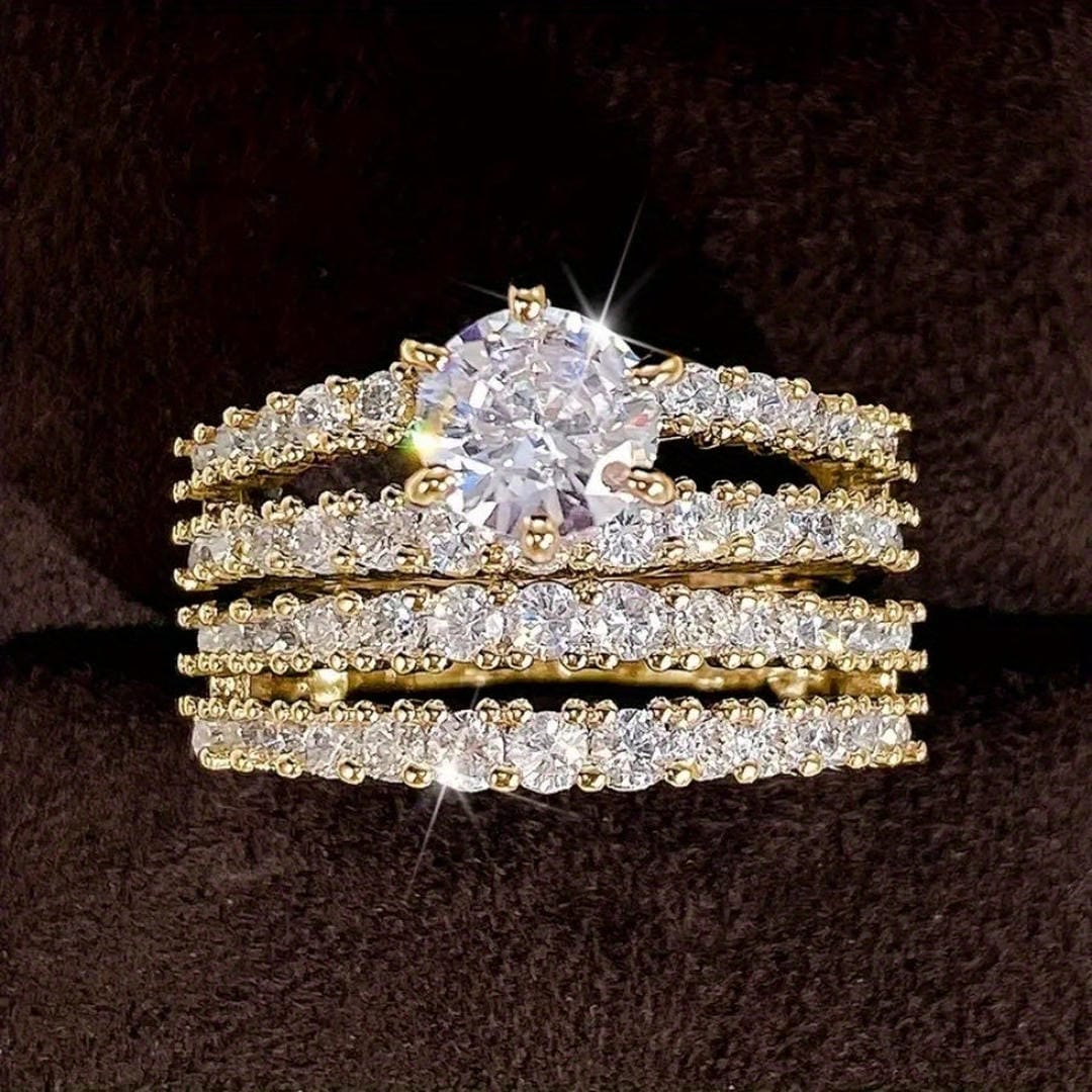 Conjunto de Anillos Halo Radiante
