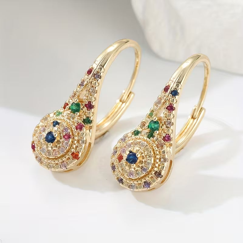 Pendientes de Elegancia Brillante Multicolor