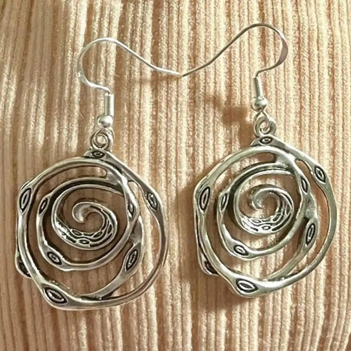 Pendientes de Plata Vintage en Forma de Laberinto
