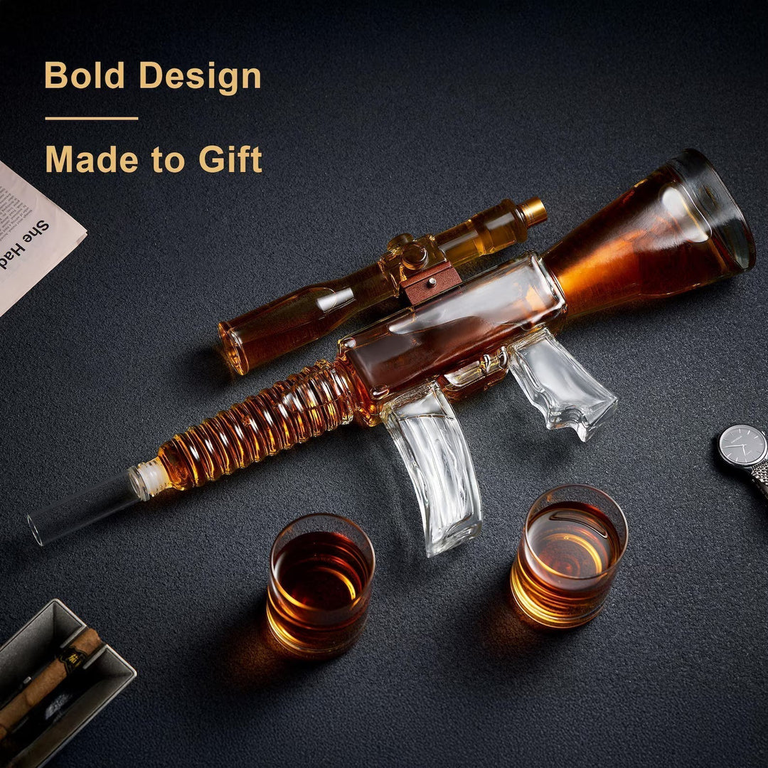 Botella de Whisky - Edición Set de Rifle con Copas