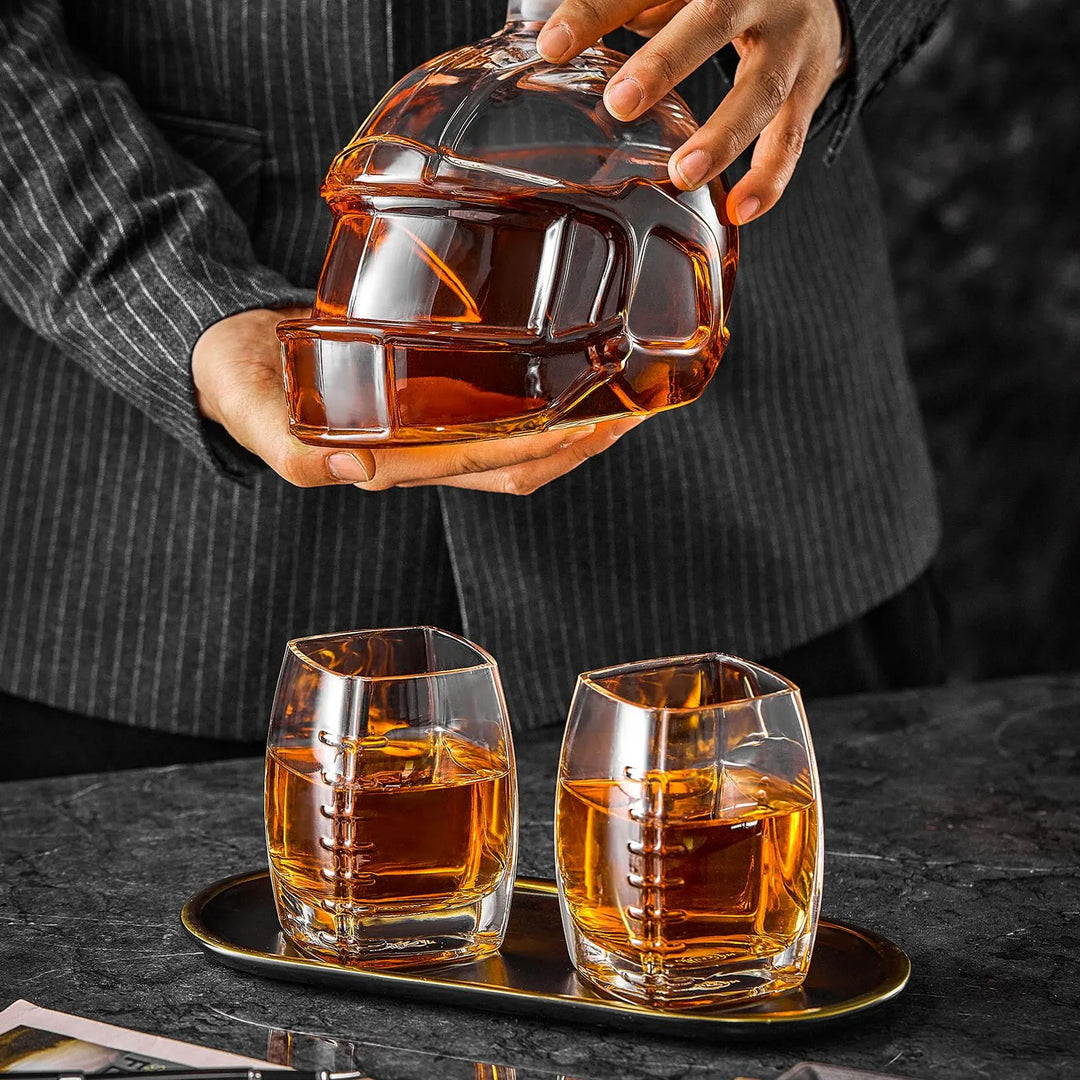 Botella de Whisky - Edición Set de Rugby con Vasos