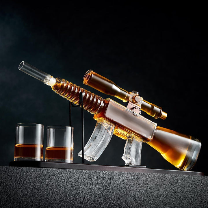Botella de Whisky - Edición Set de Rifle con Copas