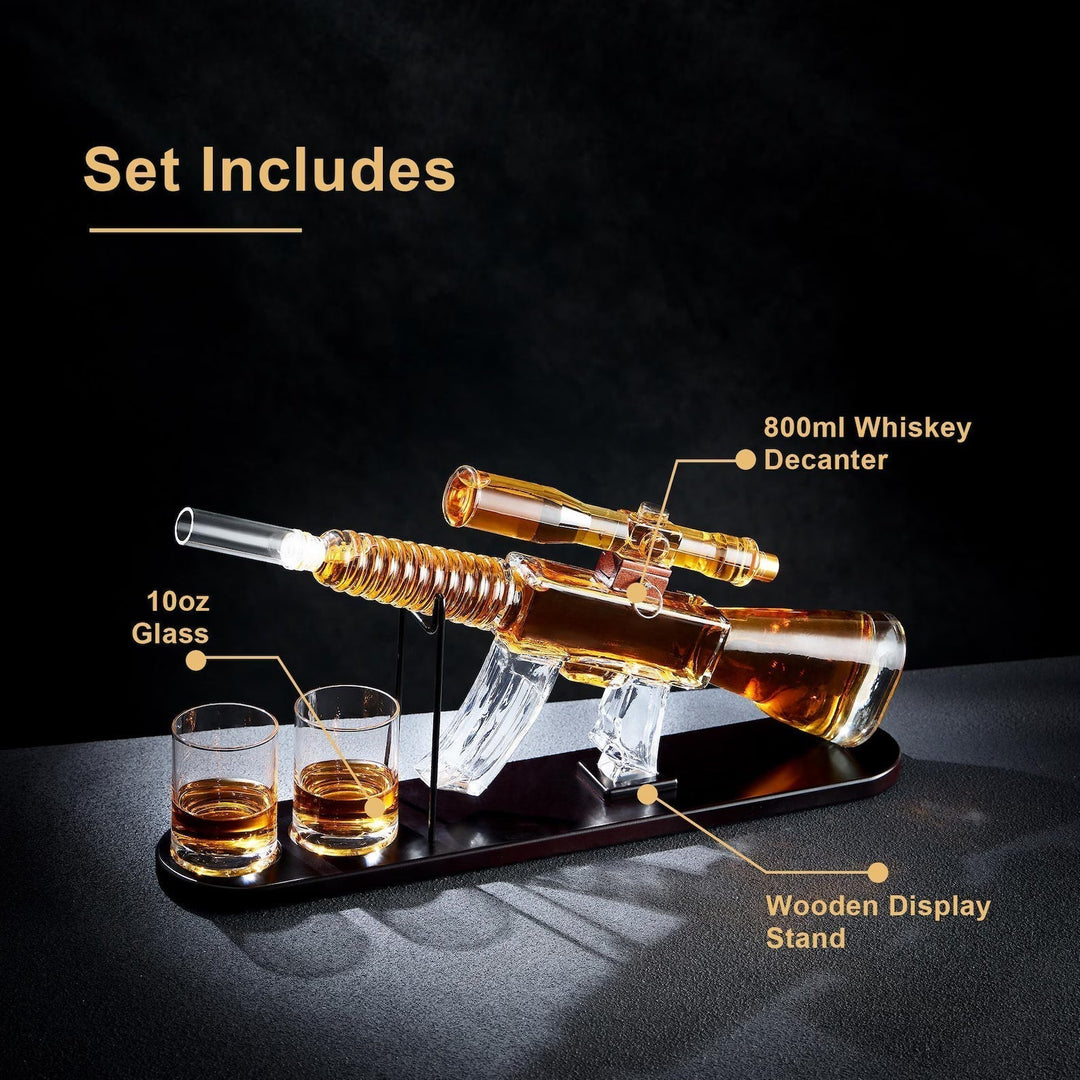 Botella de Whisky - Edición Set de Rifle con Copas