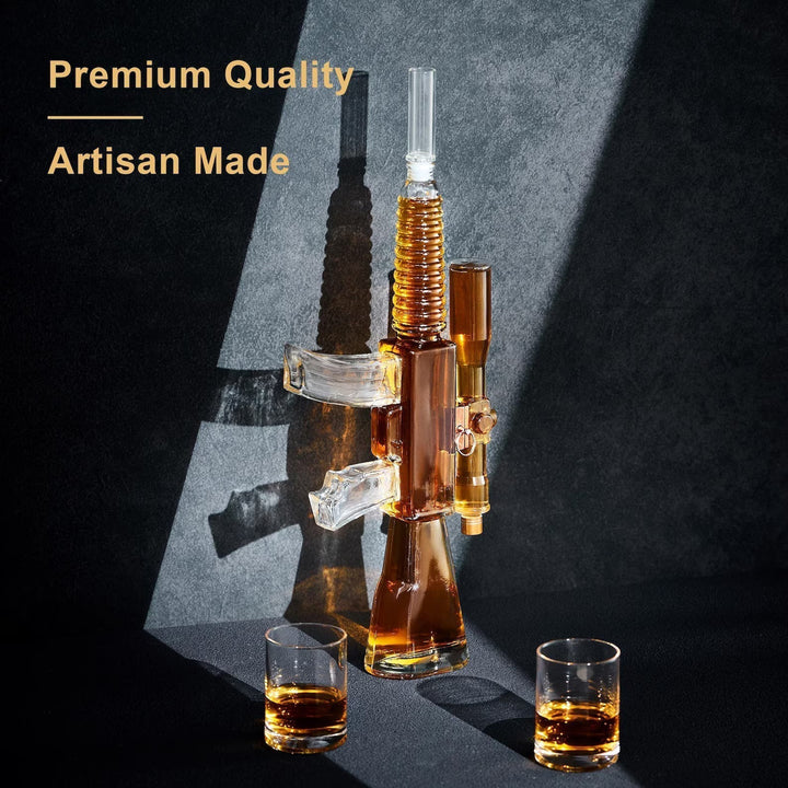 Botella de Whisky - Edición Set de Rifle con Copas