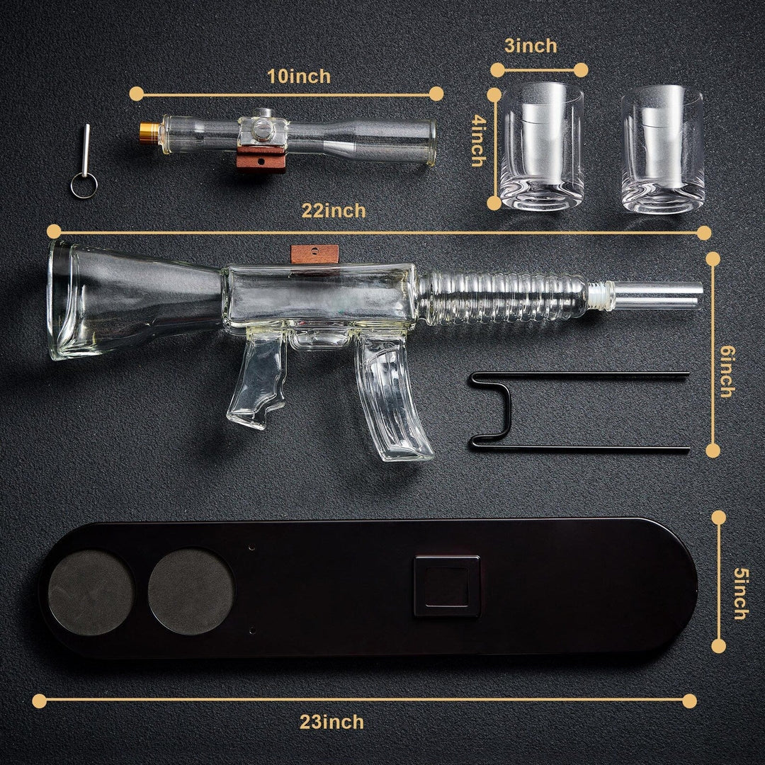 Botella de Whisky - Edición Set de Rifle con Copas