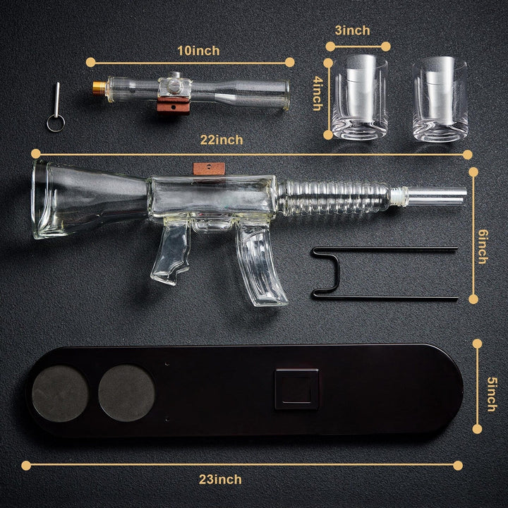 Botella de Whisky - Edición Set de Rifle con Copas