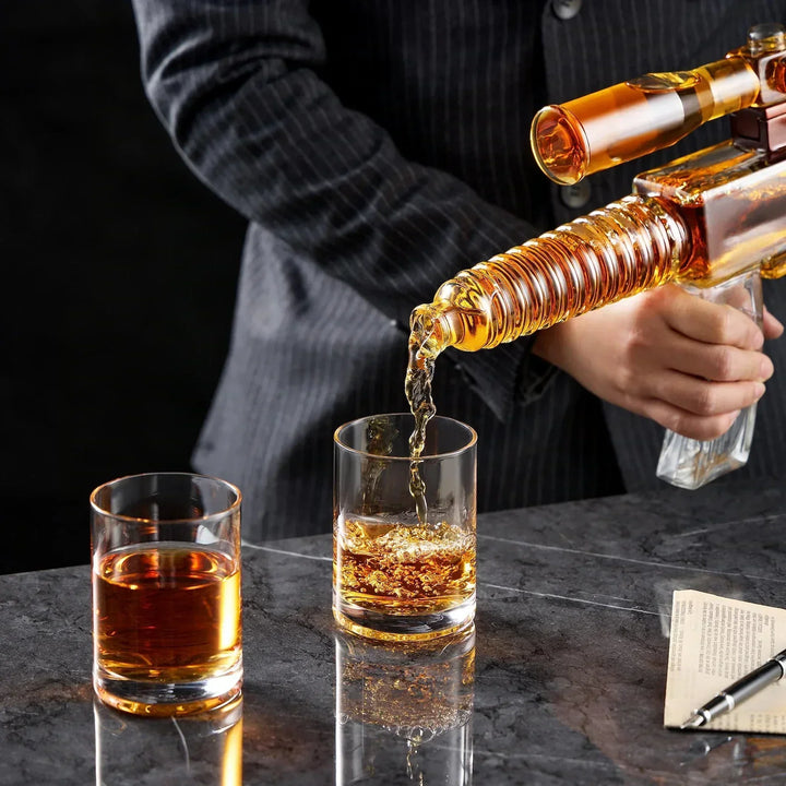 Botella de Whisky - Edición Set de Rifle con Copas
