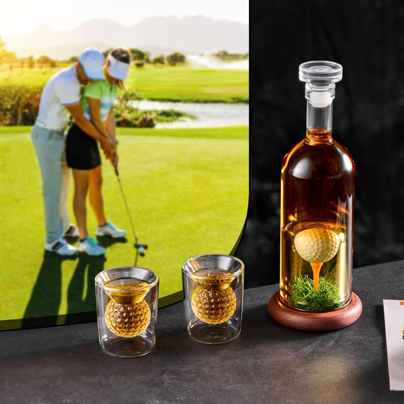 Botella de Whisky - Edición Set de Golf con Copas