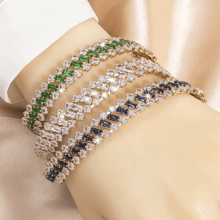 Pulsera de Tenis Corona Esmeralda