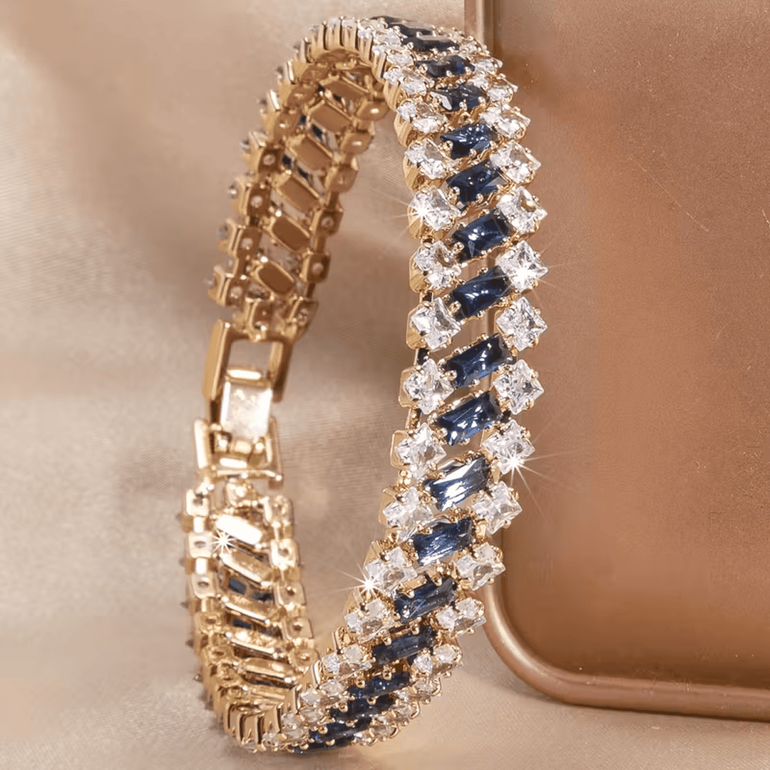 Pulsera de Tenis Corona Esmeralda