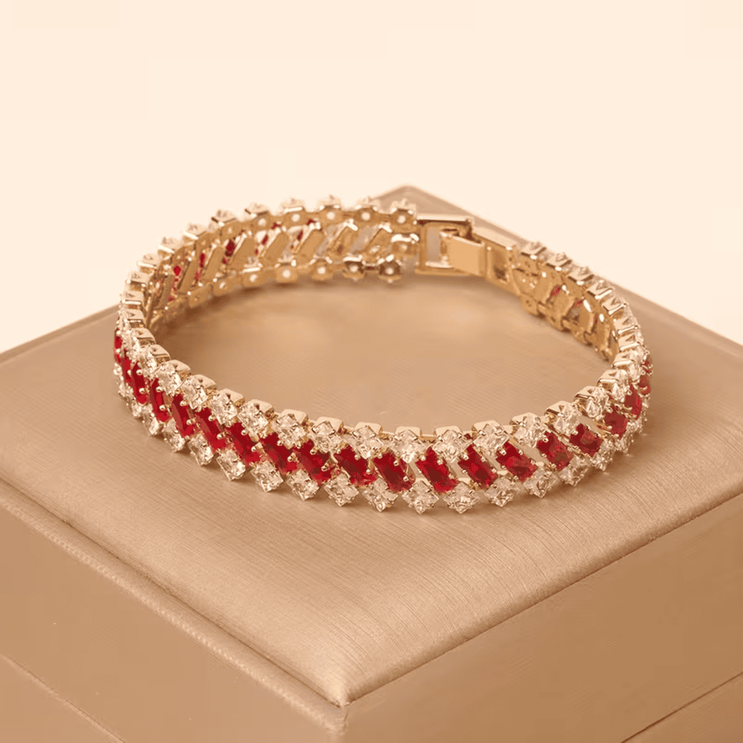 Pulsera de Tenis Corona Esmeralda