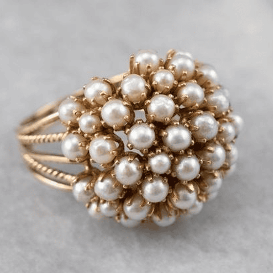 Handcrafted Inlaid Pearl Ring