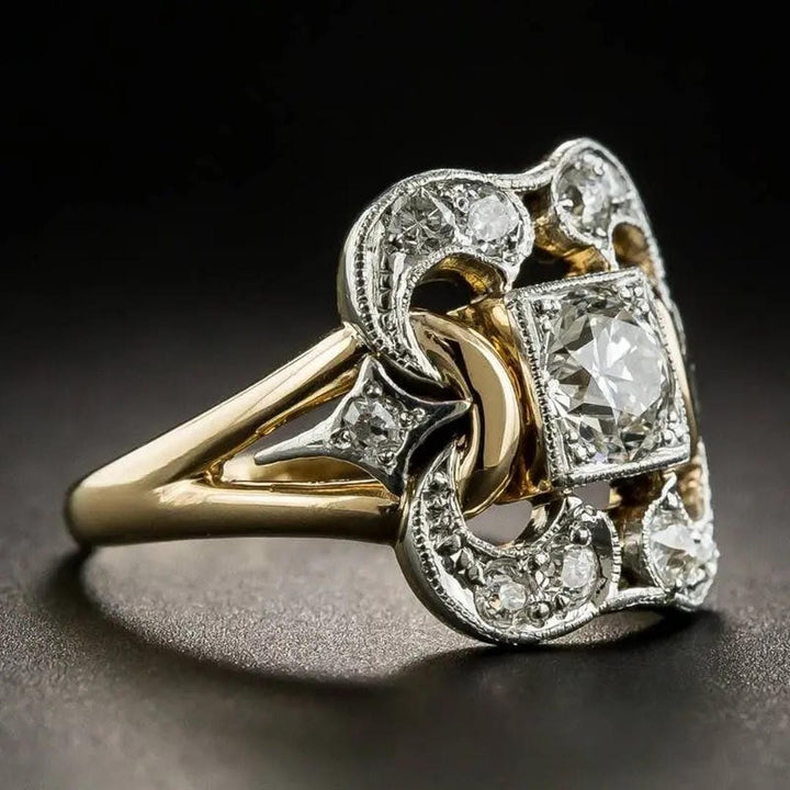 Anillo de Oro Vintage con Circonita