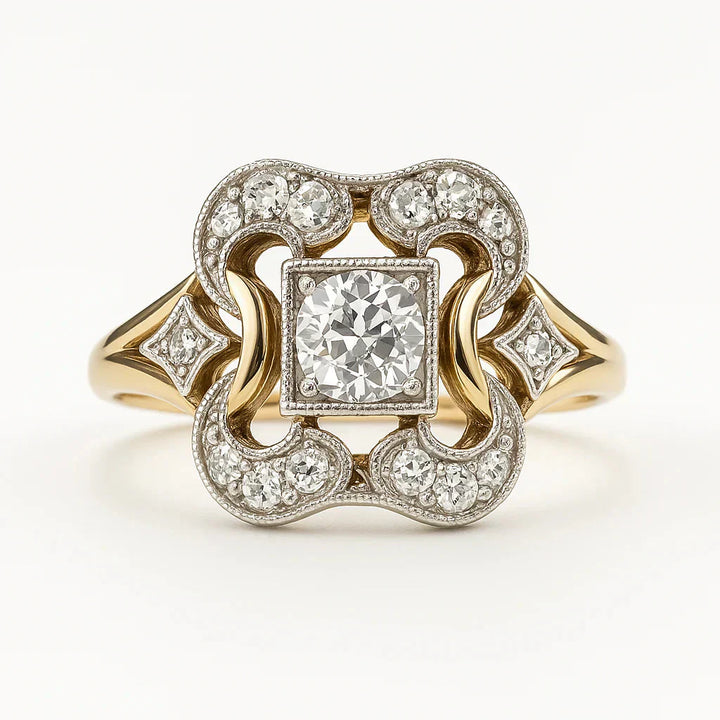 Vintage Gold Ring with Cubic Zirconia