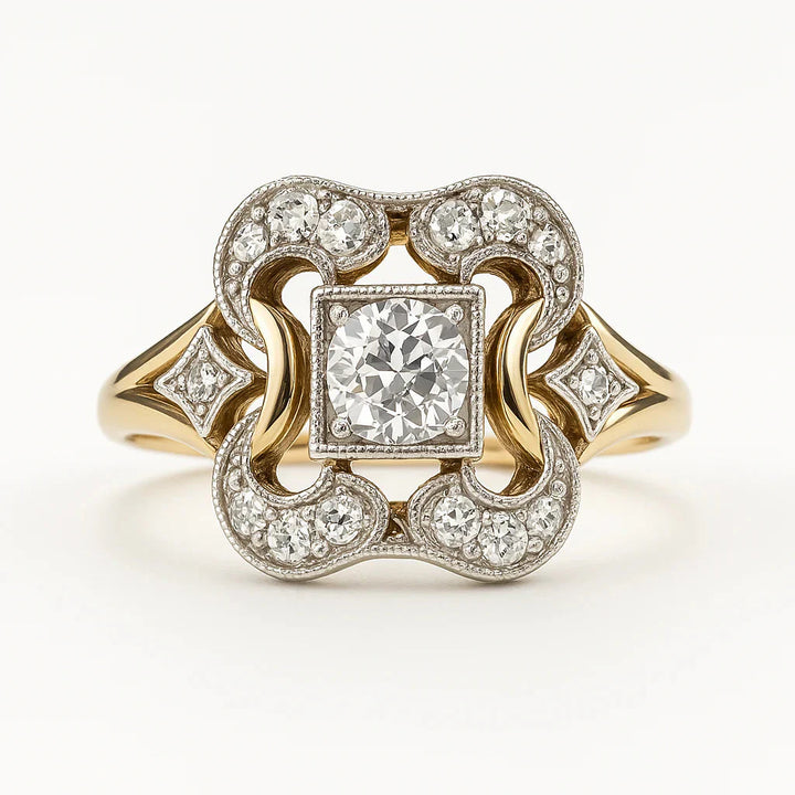 Anillo de Oro Vintage con Circonita