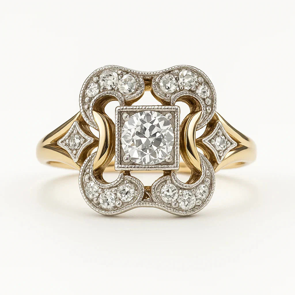 Vintage Gold Ring with Cubic Zirconia