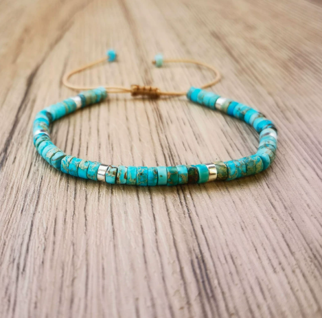 Delicate and Timeless Turquoise Bracelet with Beads
