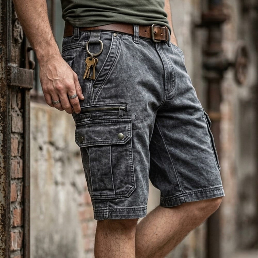 Beeckhoven™ | Pantalones Cortos Cargo de Denim Funcionales