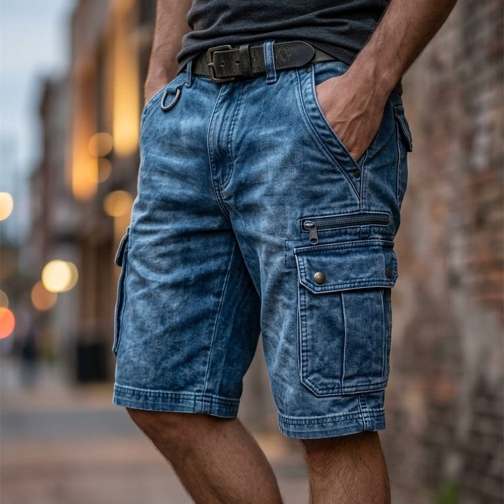 Beeckhoven™ | Pantalones Cortos Cargo de Denim Funcionales