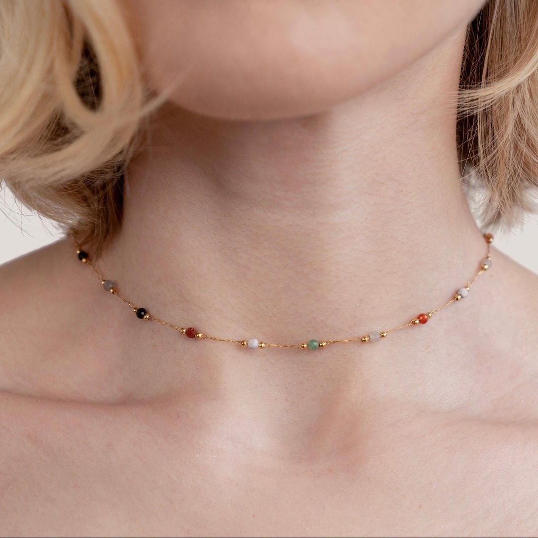 Collar de Piedras Preciosas Coloridas Aria