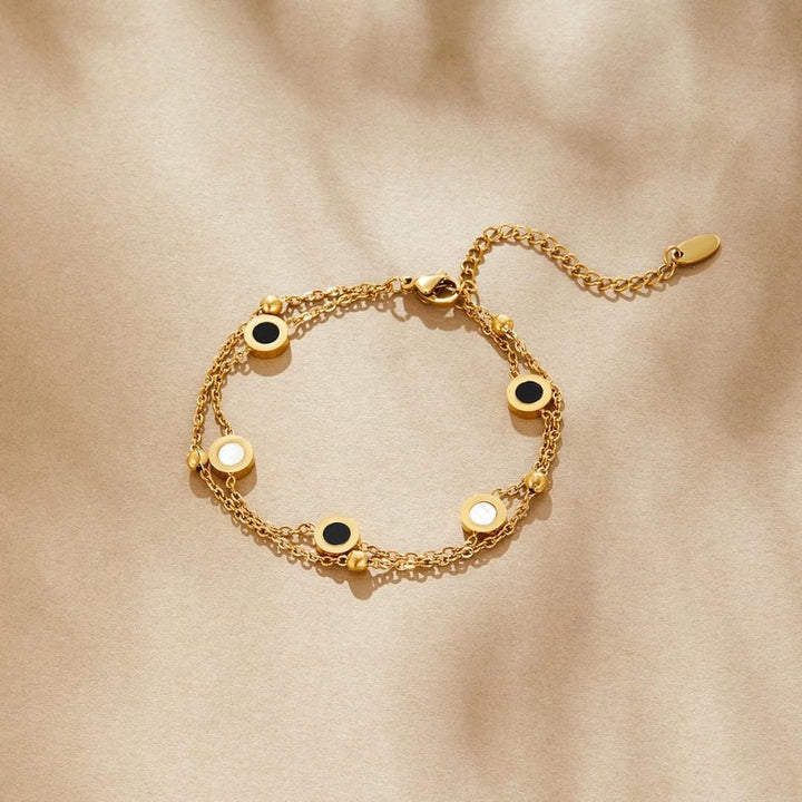 Pulsera de Onyx y Piedra Blanca Muse
