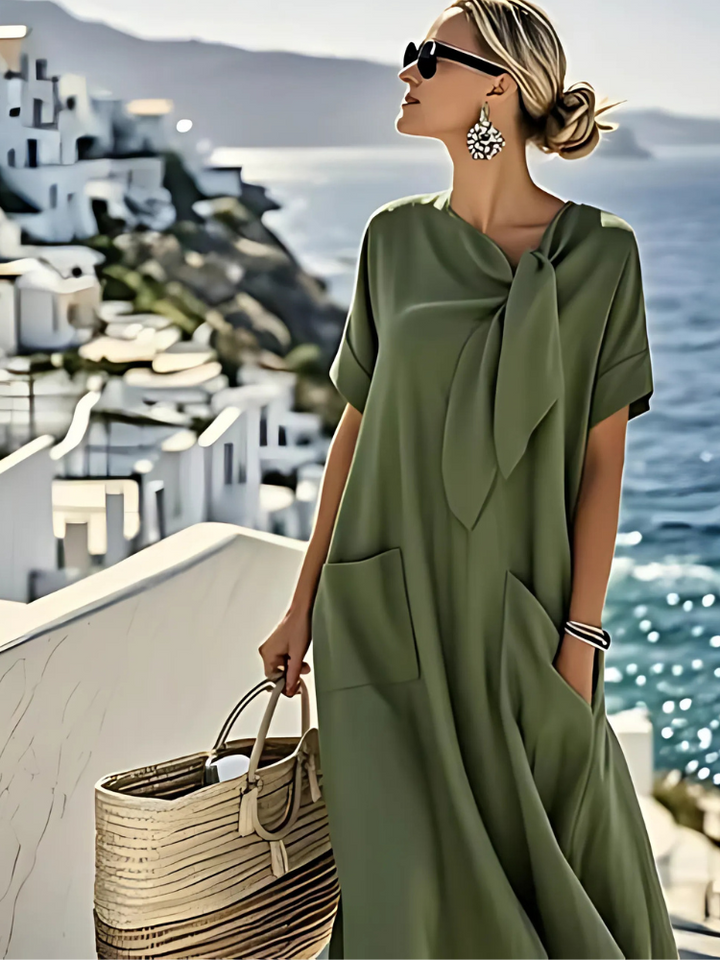 Janet | Vestido Maxi Verano Elegante de Corte Suelto con Bolsillos