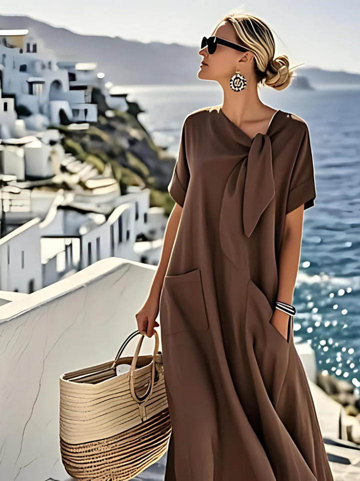 Janet | Vestido Maxi Verano Elegante de Corte Suelto con Bolsillos