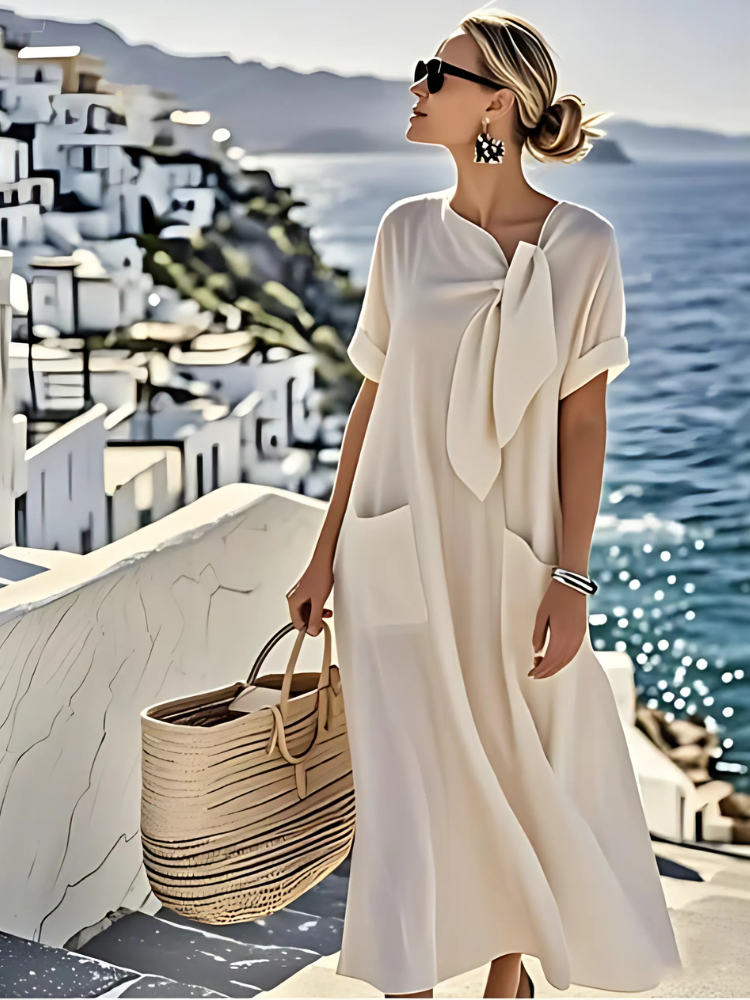 Janet | Vestido Maxi Verano Elegante de Corte Suelto con Bolsillos