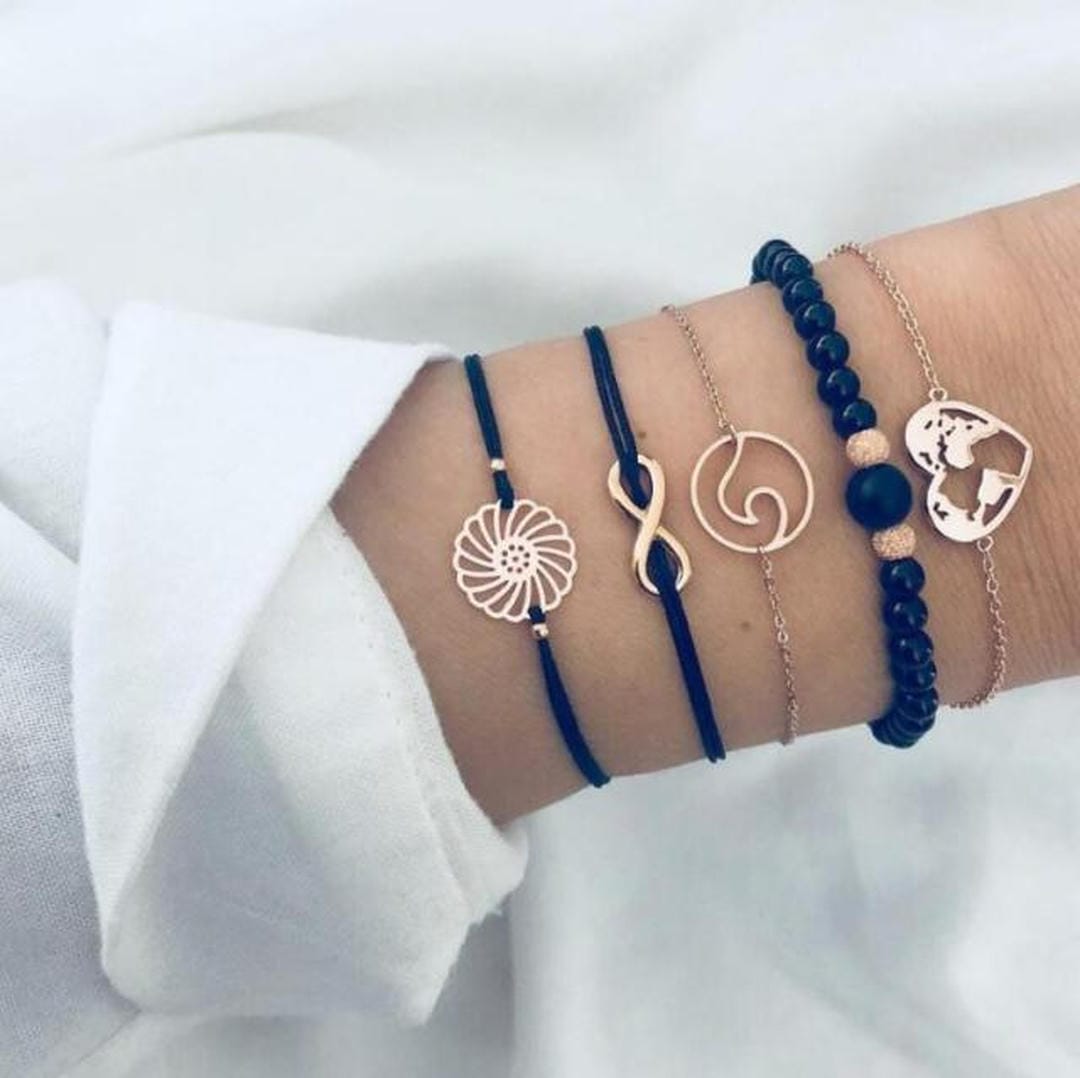 Juego de 5 Pulseras Únicas Premium