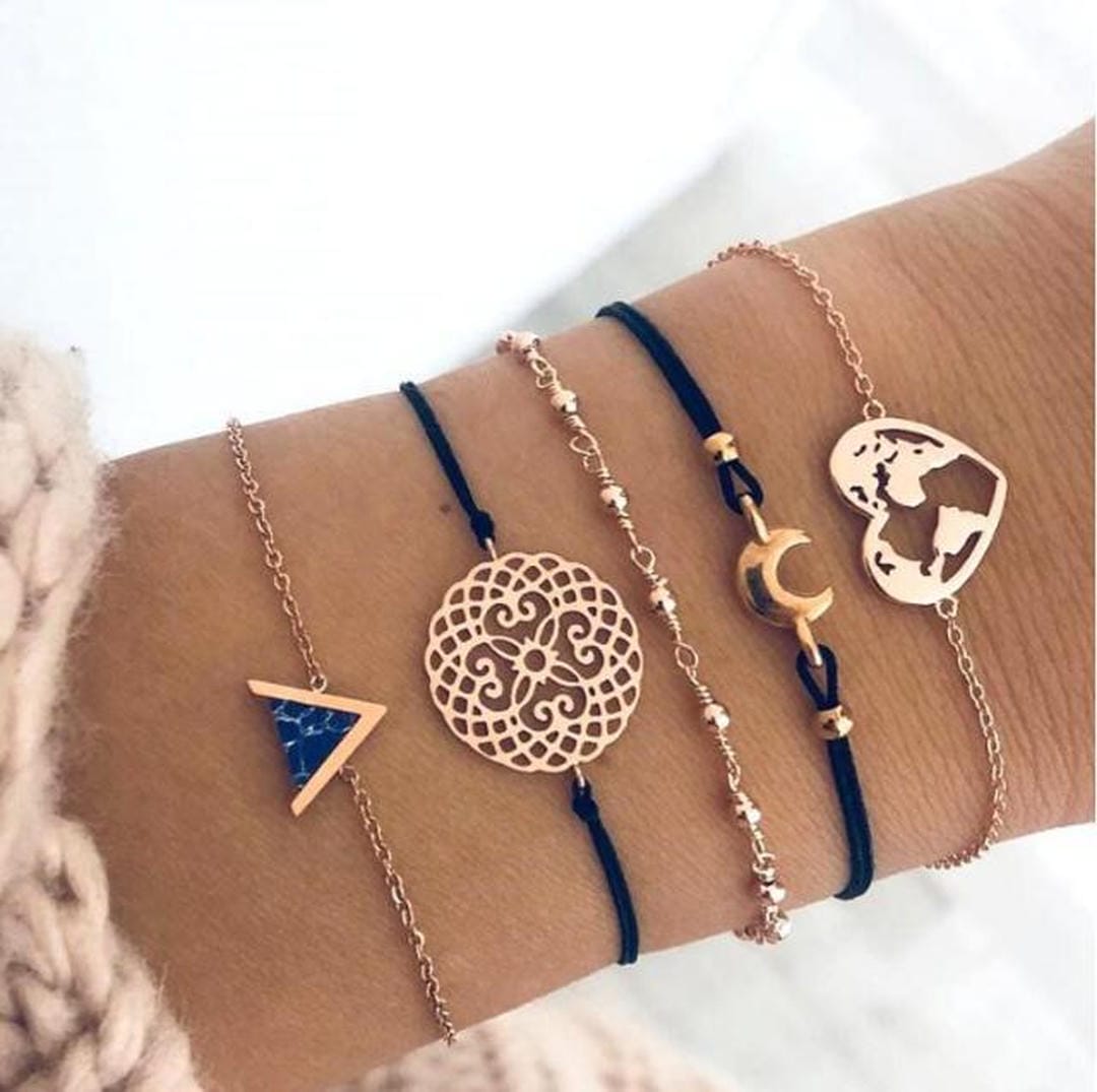 Juego de 5 Pulseras Únicas Premium