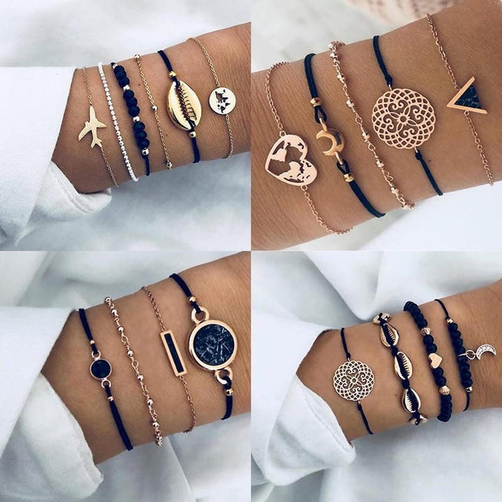 Juego de 5 Pulseras Únicas Premium