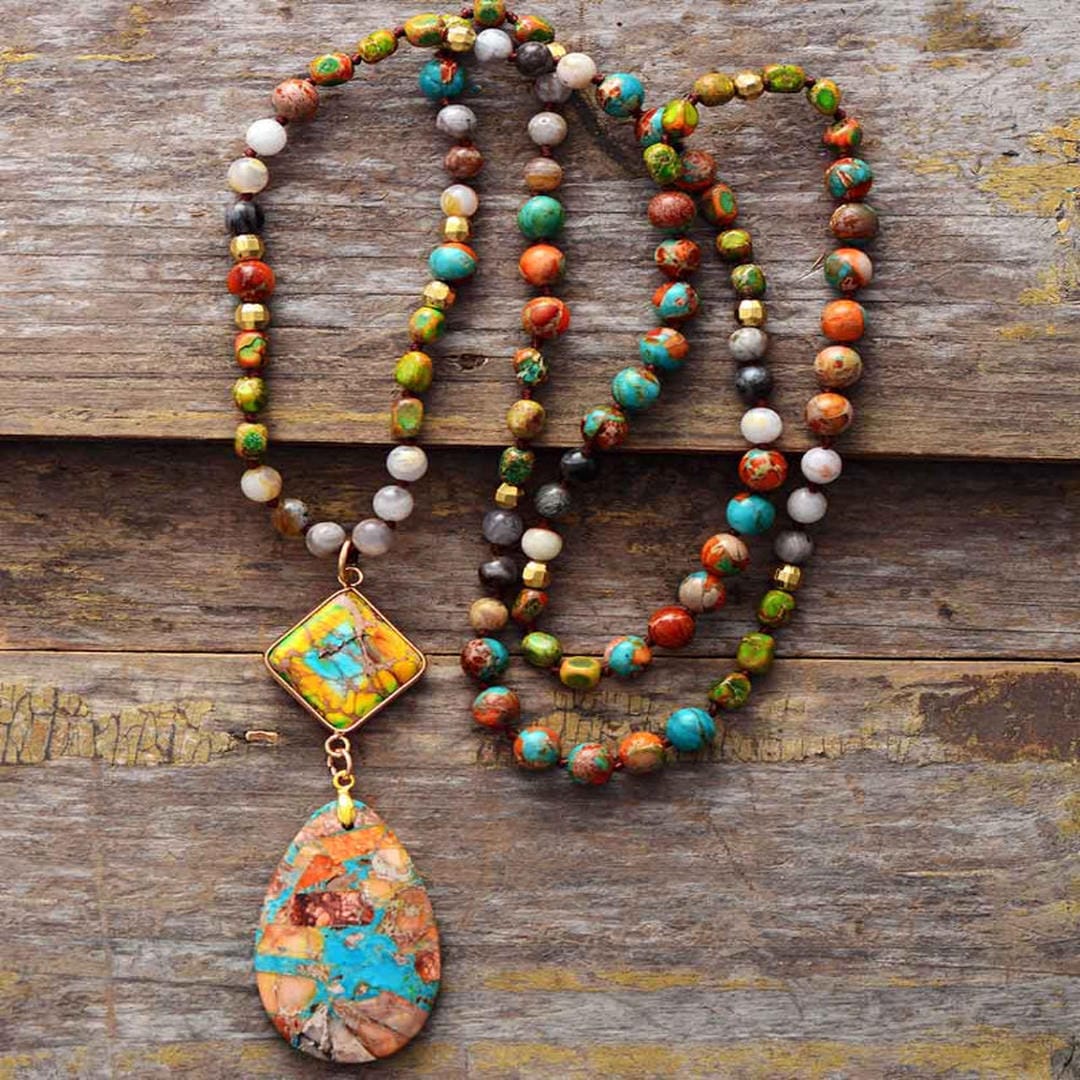 Collar de Energía Sanadora de Jaspe Intenso