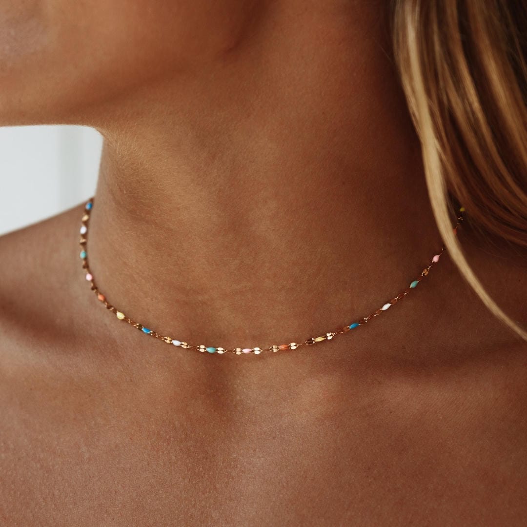 Collar Choker Delicado Colorburst