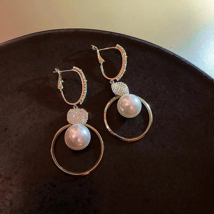 Pendientes con Perlas Cultivadas y Esferas Embelezadas