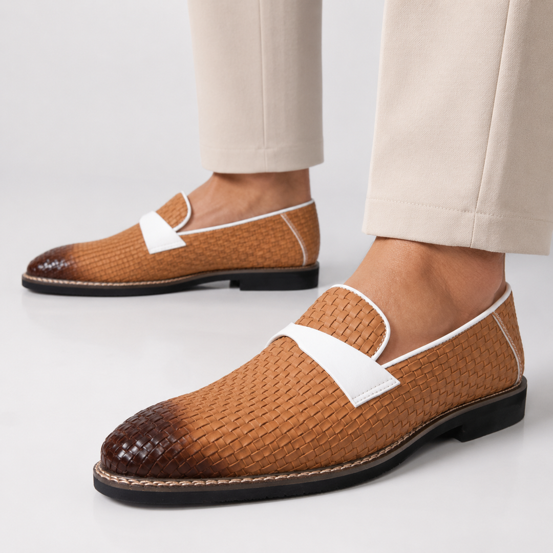 Mocasines de Cuero Tejido Santori