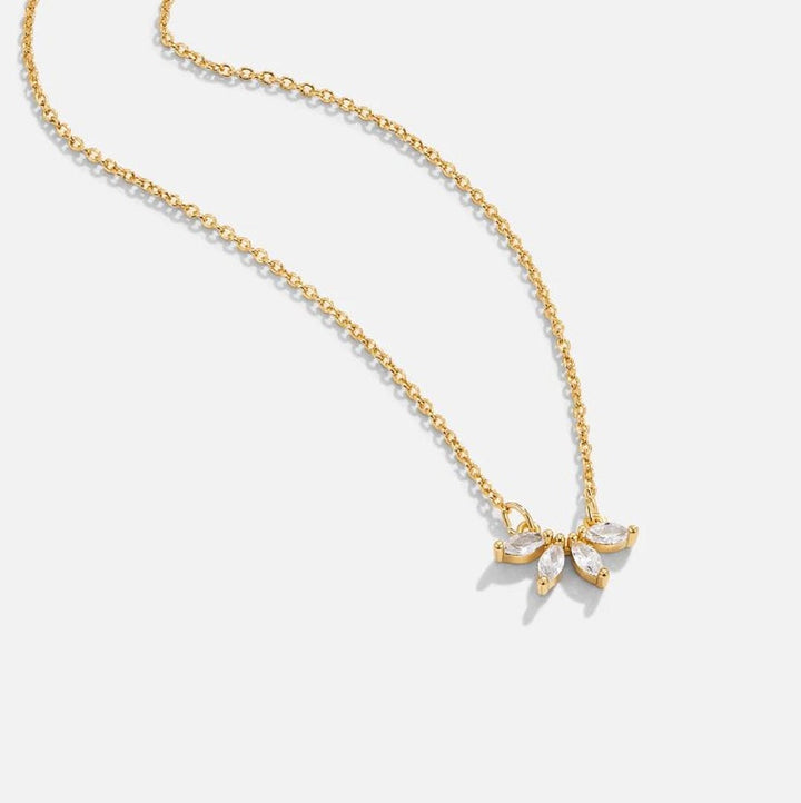 Omelia Sparkling Glass Leaf Necklace